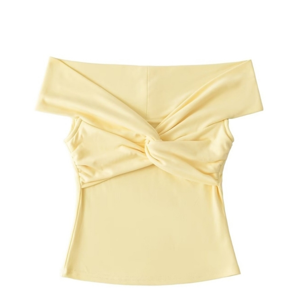 Elegant Off-Shoulder Yellow Blouse